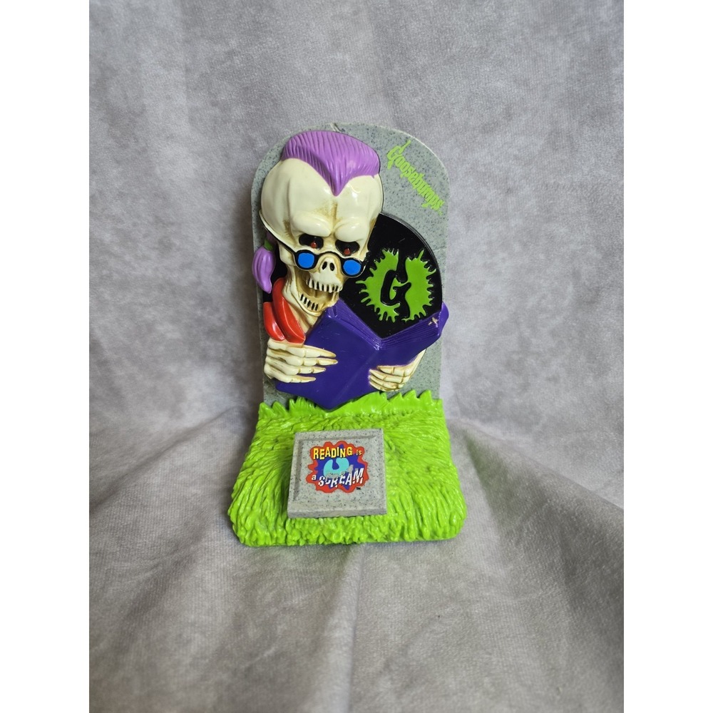 Vtg 1996 Goosebumps Curly The Skeleton Single Bookend Replac Reading Is A Scream